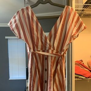 Summer dress size small. Red/pink stripes!